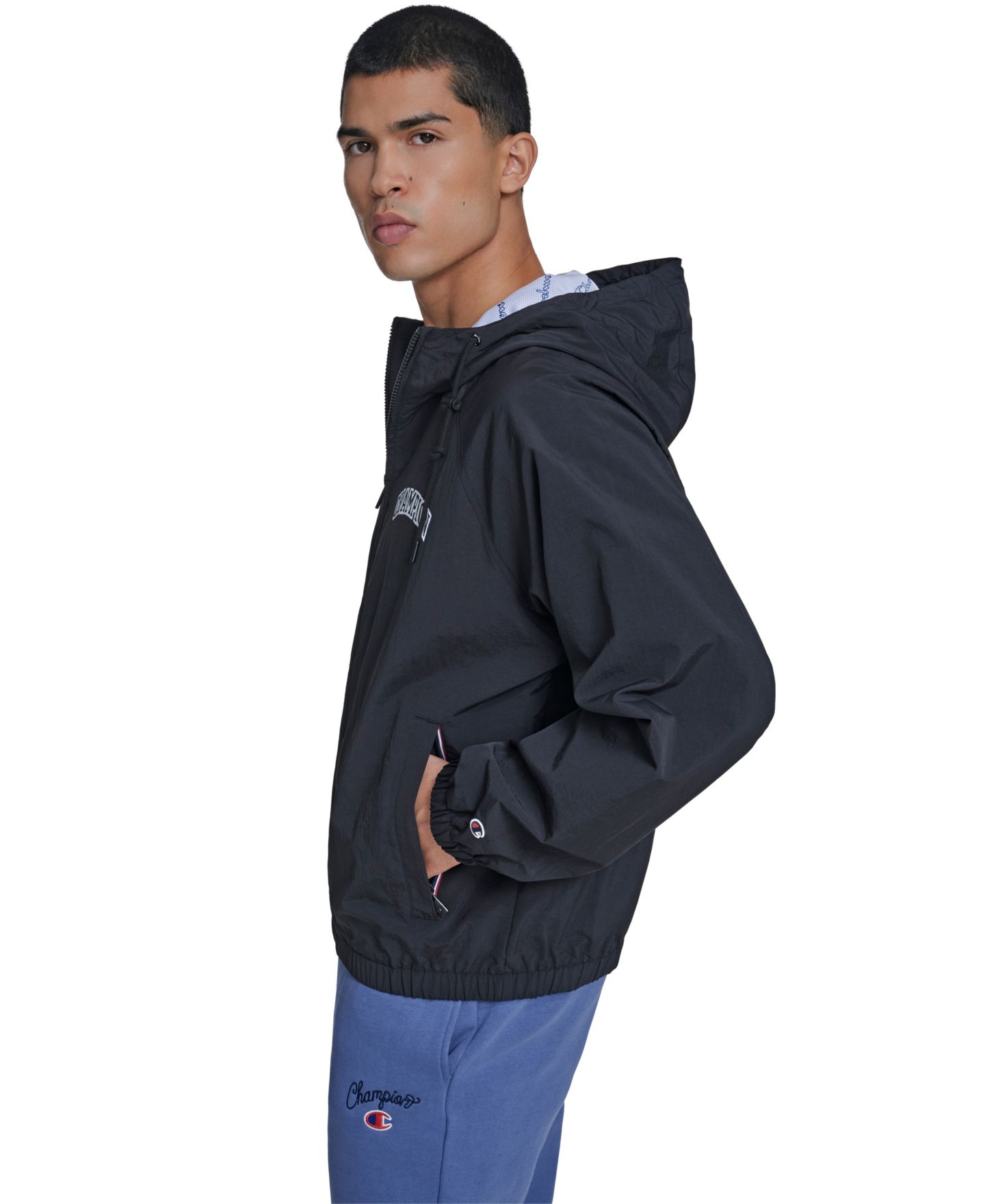 Мужская куртка Champion Packable Windbreaker, цвет: Чёрный — фото 3