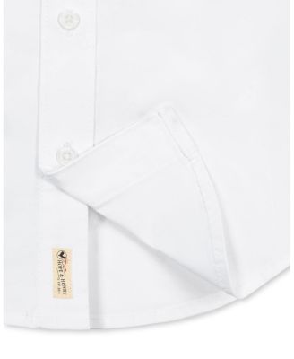 Little and Big Boys' Organic Short Sleeve Stretch Poplin Button Down Shirt