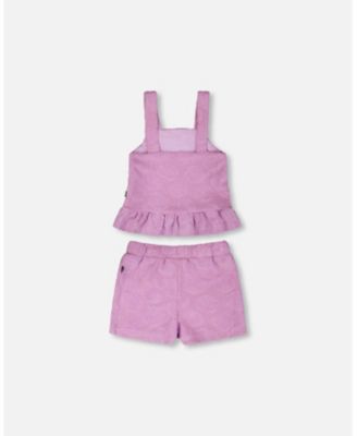 Big Girls Terry Tank Top with Shorts Set