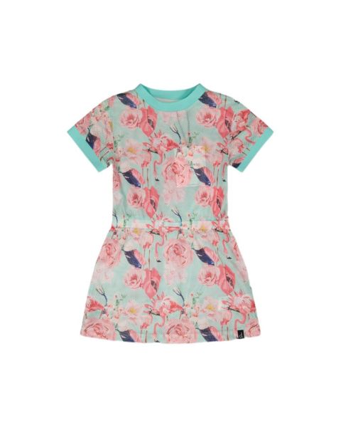 Платья Deux par Deux Girl Mesh Beach Dress Blue Flamingo Print - Toddler Child