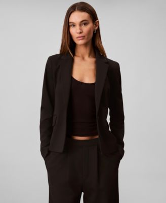 Women's Notch Lapel Collar Ponte Slim Blazer