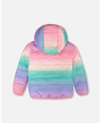 Toddler Girls Quilted Mid-Season Jacket Multicolor Gradient
