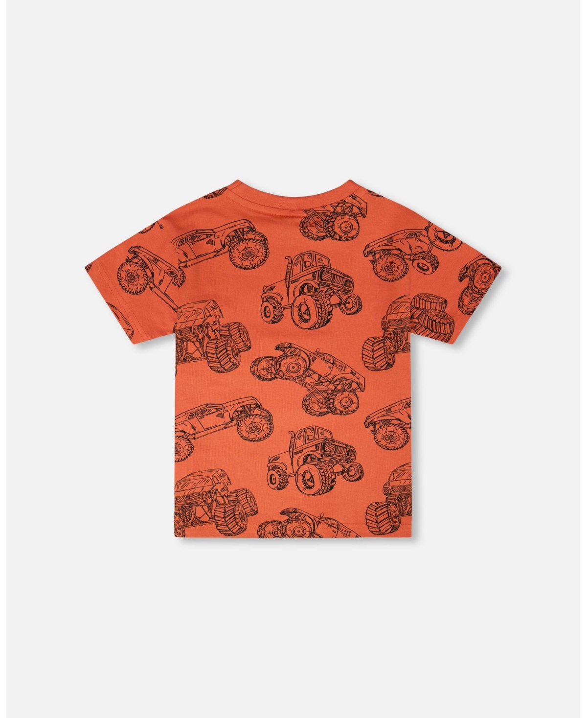 Deux par Big Boys Cotton Jersey T-Shirt Printed Trucks