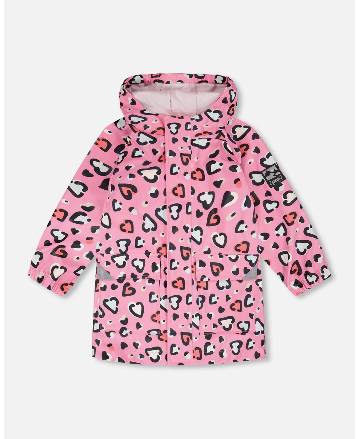 Deux par Toddler Girls Rain Jacket Polyurethane Pink Heart Print