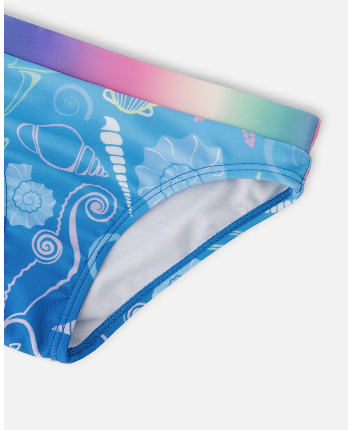 Deux par Deux Girl Two-Piece Swimsuit Blue Shell Print - Toddler|Child