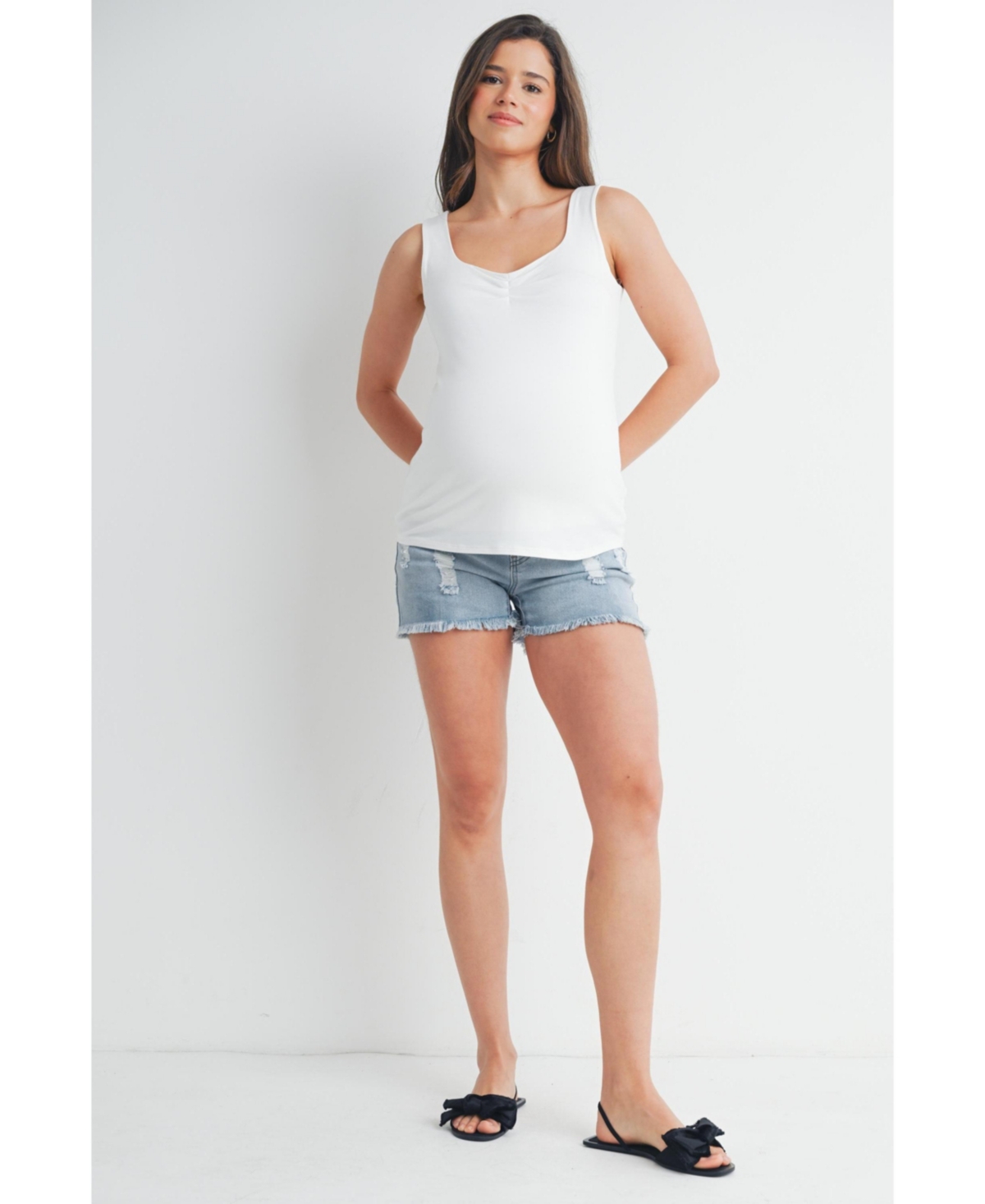 Hello Miz Maternity Sweetheart Neckline Tank Top