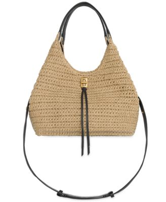 Darren Small Woven Straw Carrysome Crossbody Bag