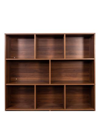 70.87" Tall Bookshelf with 10 Cubes and 3 Doors, 4-Tier Bookshelf, Open Shelf Bookcase with Cabinet, Modern Cube Storage Organizer