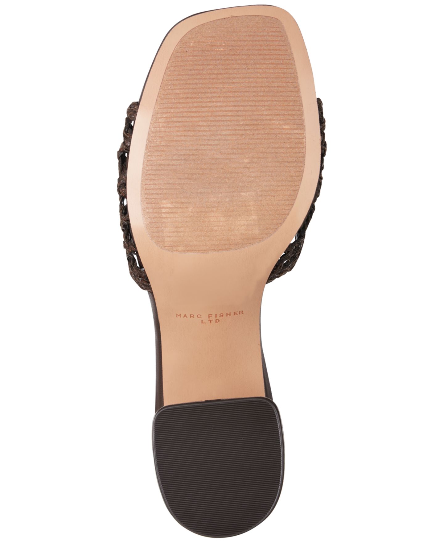 Женские сандалии Marc Fisher LTD Farrel Ornamented Woven Slip-On Block Heel, цвет: Тёмный коричневый — фото 5