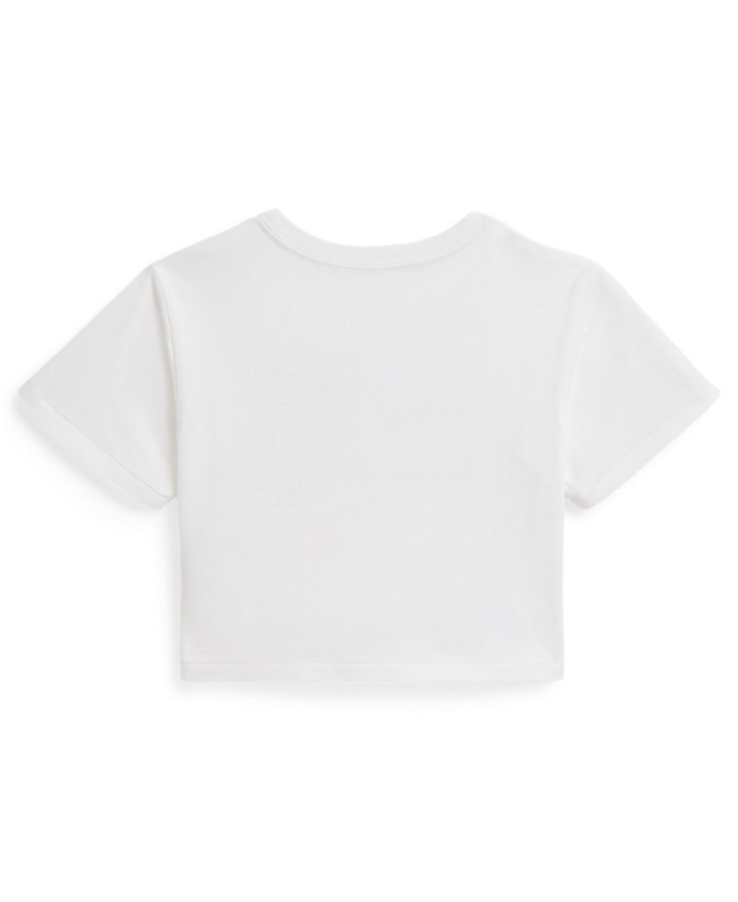 Футболка Polo Ralph Lauren Floral Flag Crewneck Jersey Boxy T-Shirt для девочек, цвет: Белый — фото 2