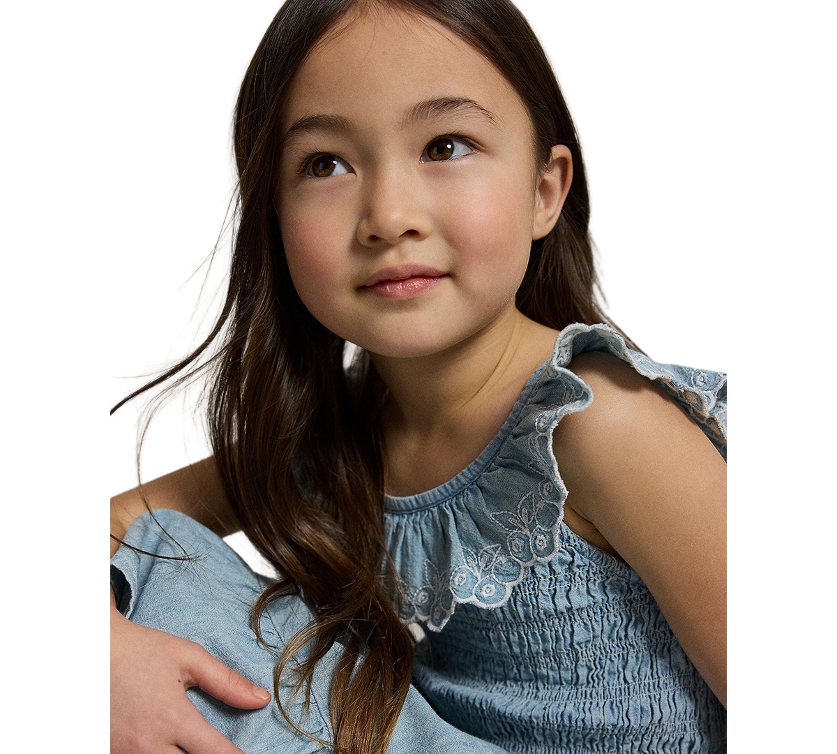 Polo Ralph Lauren Girls' 2-6X Blueberry-Overlay Round Neck Dress