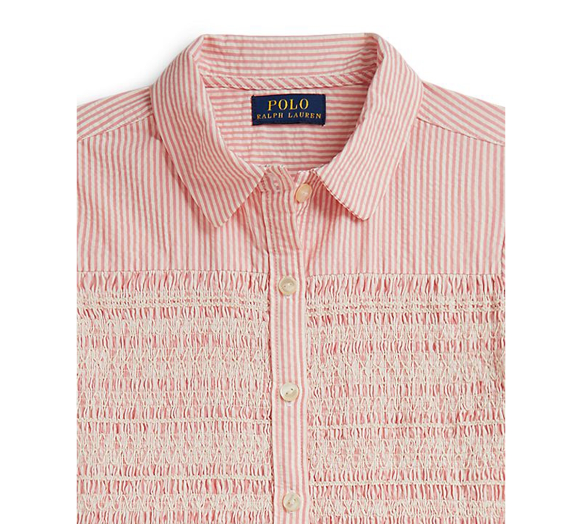 Polo Ralph Lauren Girls' 7-16 Striped Club Collar Seersucker Dress