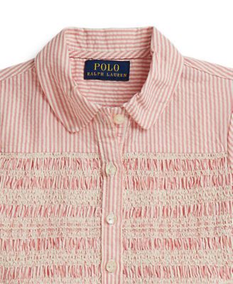 Girls' 2-6X Striped Club Collar Seersucker Dress