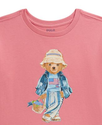 Girls' 7-16 Polo Bear Crewneck Jersey Boxy T-Shirt