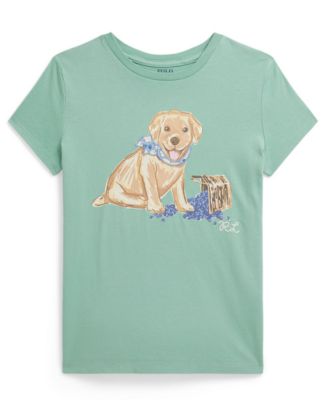Girls' 7-16 Dog-Print Crewneck Jersey T-Shirt