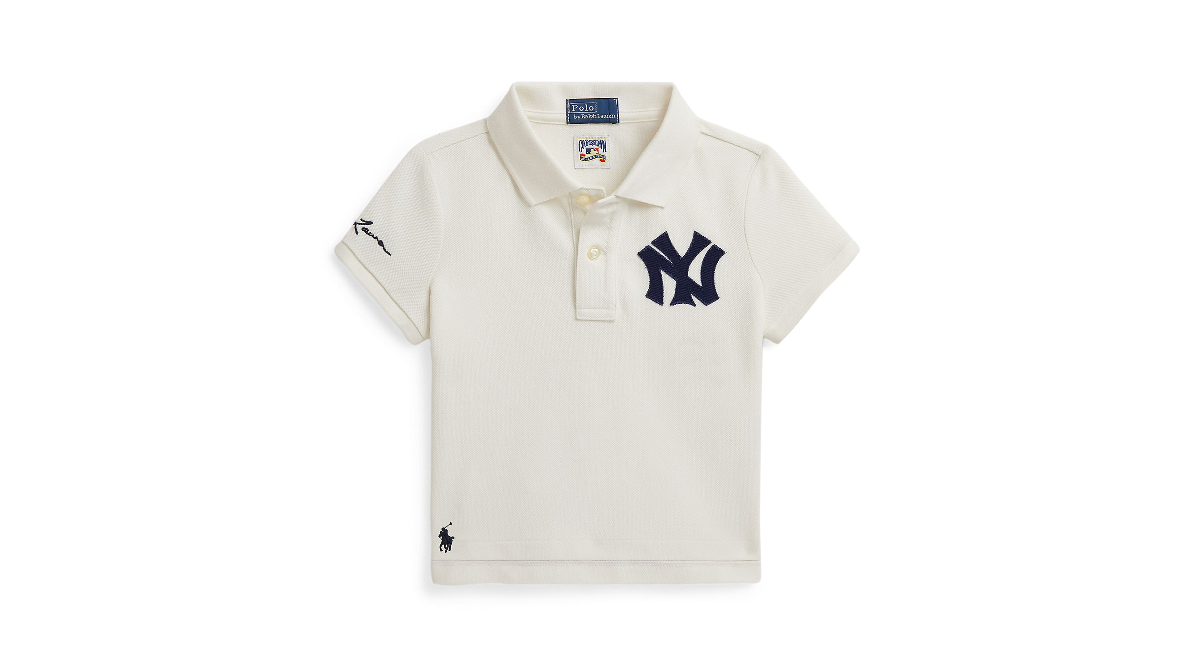 Polo Ralph Lauren Girls' 2T-6X Two-Button Placket Yankees Shirt
