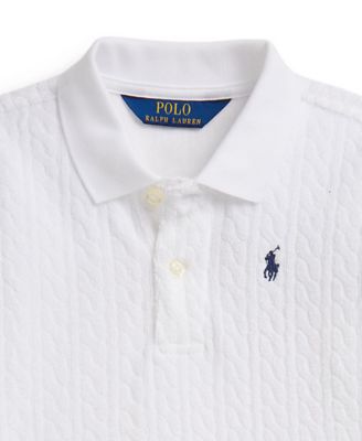 Girls' 2-6X Mini-Cable Terry Polo Shirt & Shorts, 2-Piece Set