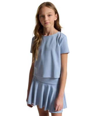 Girls' 7-16 Ponte Boxy T-Shirt and Skort, 2-Piece Set