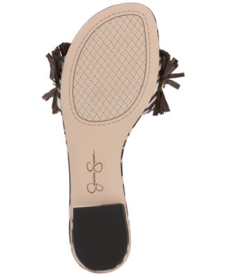 Women's Danive Raffia Fringe Flat Slide Sandals