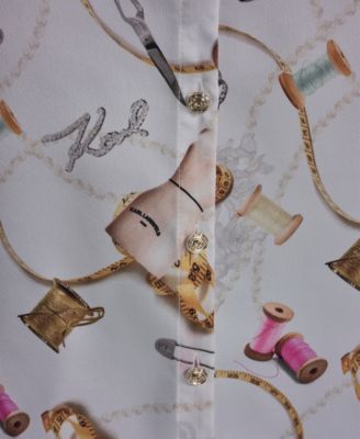 Women's All-Over Printed Button Front Blouse