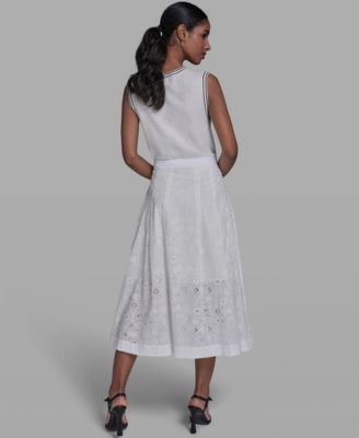 Women's A-Line Eyelet Skirt