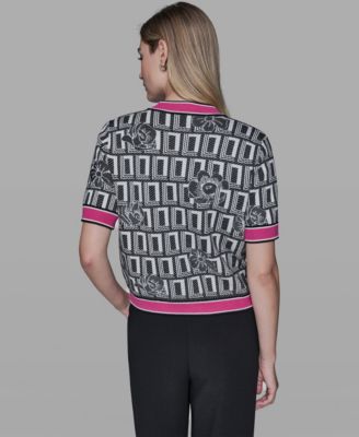 Women's Crew Neck Button-Front Sweater