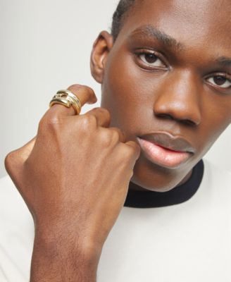 18K Gold Plated Alloy Ring in the Shape of a Tube