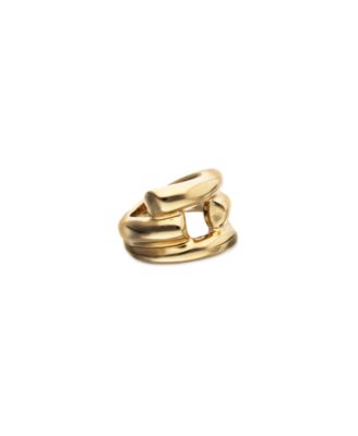 18K Gold Plated Alloy Ring in the Shape of a Tube