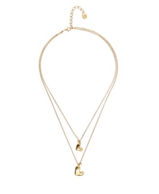 18K Gold Double Plated Necklace with Two Hearts