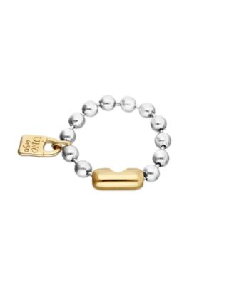 Sterling Silver Plated Ball Bracelet with Clasp And Lock in 18K Gold