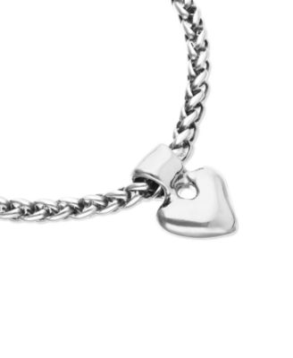 Bracelet with Heart Detail Plated in Sterling Silver