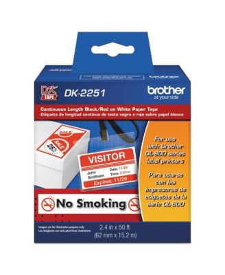 DK2251 2.4 in. x 50 ft. Continuous Paper Label Tape - Black/White