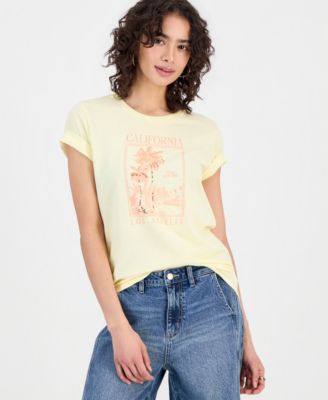 Juniors' California Sequin Graphic-Print Tee