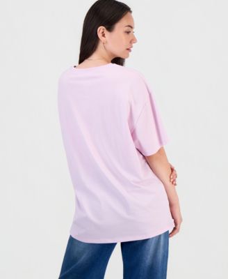 Juniors' Hello Kitty Beachy Graphic Boyfriend T-Shirt 