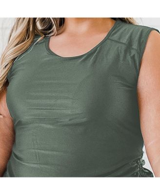 Plus Size Closed Back UPF 50+ Tankini Maya Swim Top