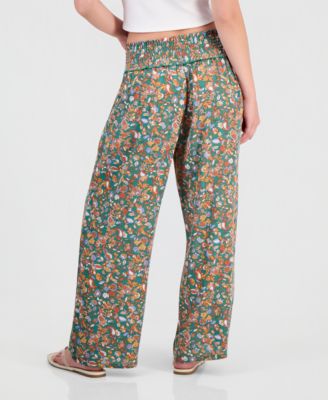 Juniors' Printed Wide-Leg Pants