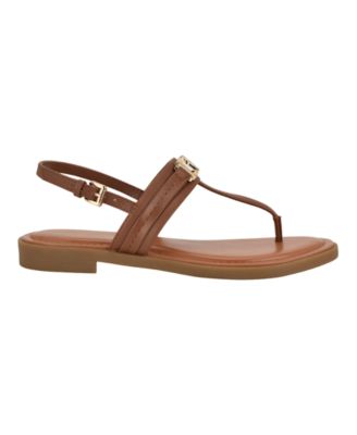 Women's Cruman Ornamented T-Strap Flat Sandals