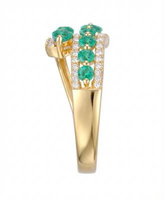 Lab-Grown Ruby (1-1/8 ct. t.w.) & Lab-Grown White Sapphire (1/3 ct. t.w.) Ring in 14k Gold Over Sterling Silver