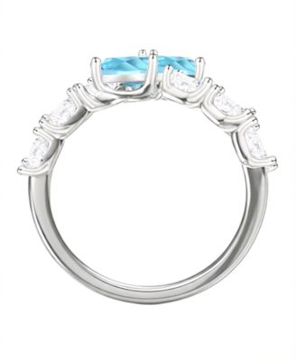 Blue Topaz (1 ct. t.w.) & Lab-Grown White Sapphire (2 ct. t.w.) Ring in Sterling Silver (Also Available in Multi-Stones)