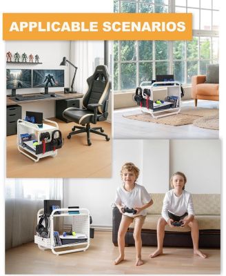 Metal Gaming Console Storage Organizer and Controller Holder