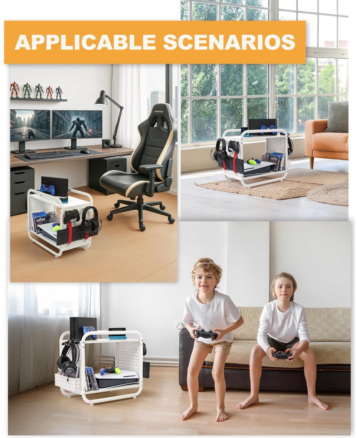 Mythinglogic Metal Gaming Console Storage Organizer and Controller Holder