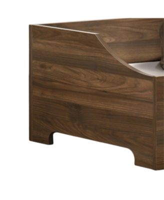 36" Pet Bed - Modern Brown Alder Wood Finish with Plush Cushion