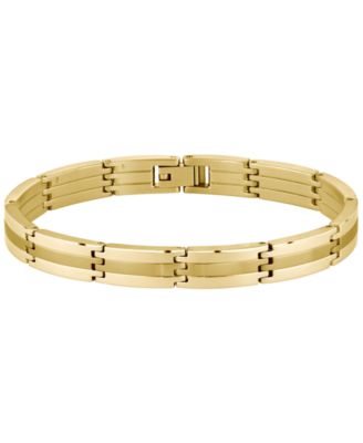 Men Brooks Ionic Plated Thin Gold Steel Bracelet