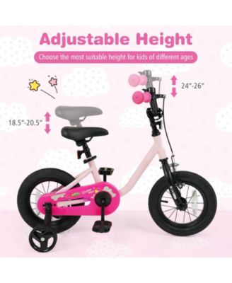 Mecale Kids Bike for 3-7 Years Old Boys and Girls 12 Inch Children Bicycle-Pink 12 Inch