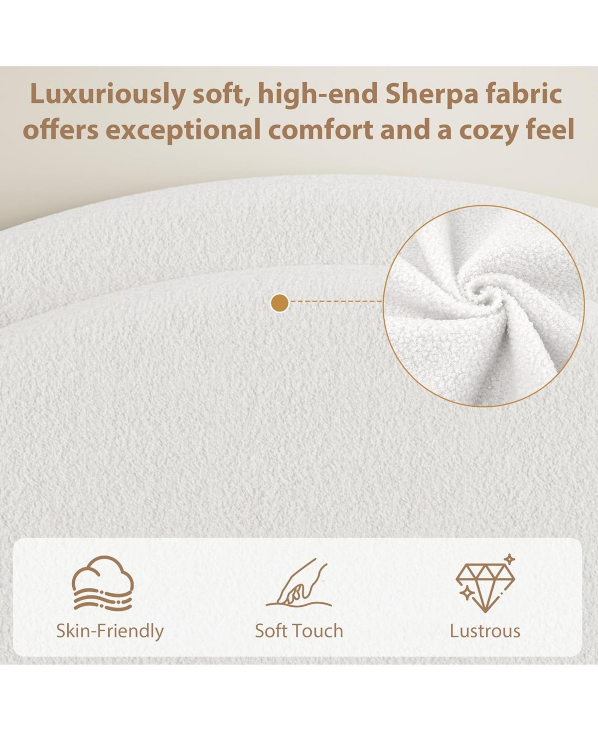 gaomon Boucle Bed Frame with 2 Storage Drawers, Soft Upholstered Platform Round Headboard, Heavy Duty, Wooden Slats