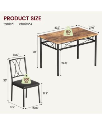 Kitchen Table WhizMax 5 Pcs Dining Table Set for Dining Room, Home Office, Living Room