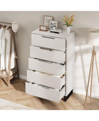 5 Dresser for Bedroom, 50.5" Tall Dresser, Freestanding Horizontal Drawer with Storage, Wooden Closet Chest Storage for Living Room, Hallway