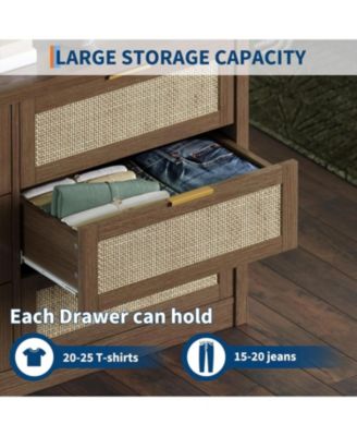 53-Inch Rattan Storage Dresser