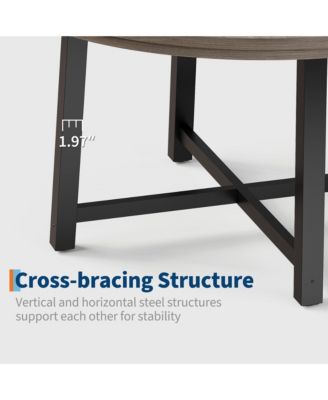 Kitchen Table Garvee 47 Inch Round Industrial Dining Table for 4