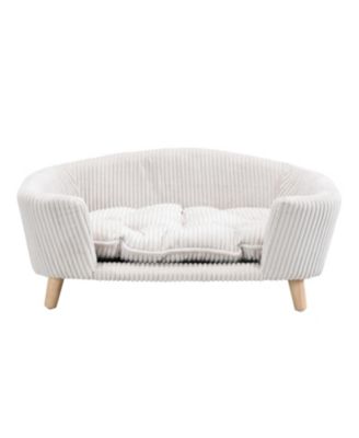 Small Dog Corduroy Sofa Bed - Elevated Frame with Supportive Foam
